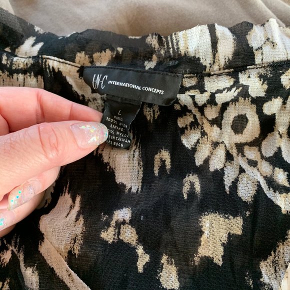 INC top - sheer type material, size Large - Picture 3 of 3